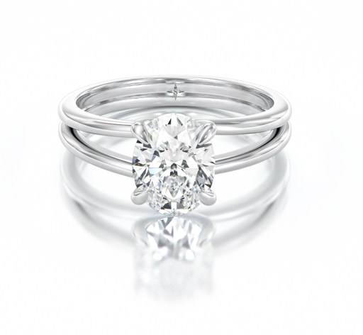 Prsten Nervia s oválným diamantem — Sirius Jewellery